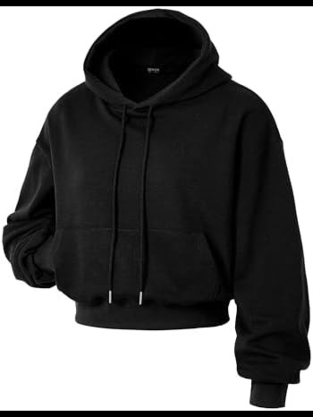 Cropped Black Fleece Hoodie Sweater XS - NWT